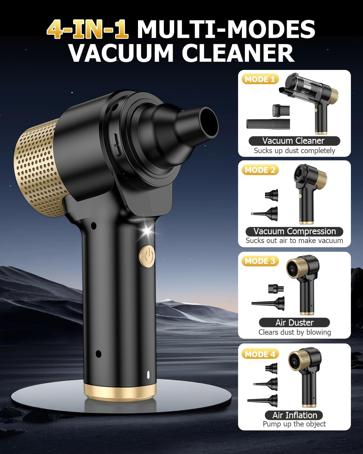 Handheld Car Vacuum Portable Cordless, 16000PA Hand Vacuum Cleaner