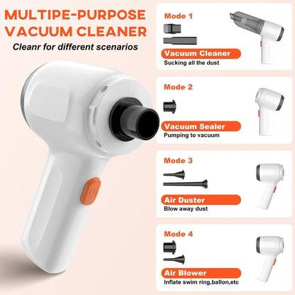 Mini Car Vacuum Cleaner, Small Handheld Vacuum Portable Cordless 3 in 1 Dust Buster & Air Blower & Hand Pump, 15000PA Rechargeable Hand Vacuum High Power for Car, Home, Office